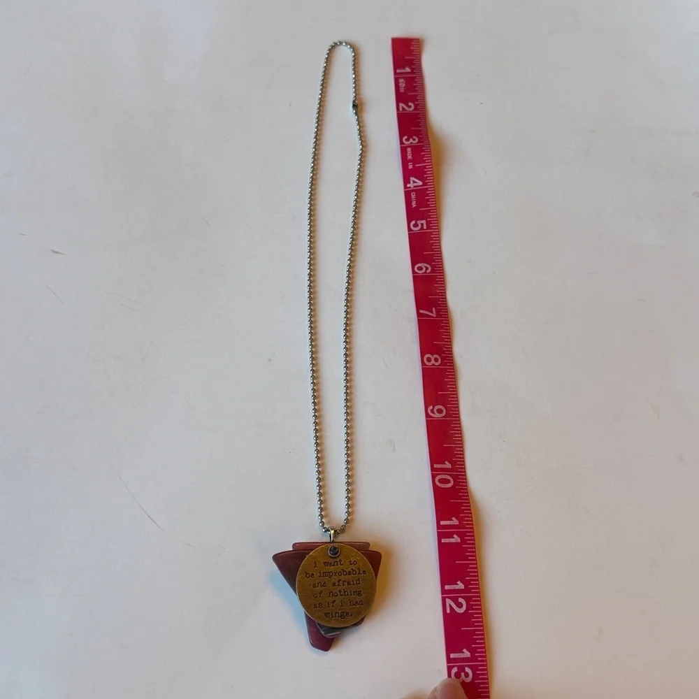 Handmade Pink and Silver Layered Pendant Necklace